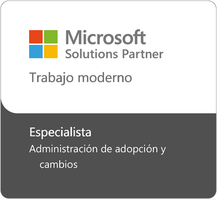 Microsoft Solutions Partner — Trabajo moderno, Especialista en Administración de adopción y cambios